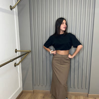 Jupe à pinces camel