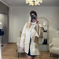 Veste brodée beige