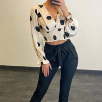 Pantalon ceinturé noir