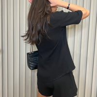 Ensemble chemise et short en gaze de coton noir SANTORIN