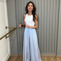 Pantalon fluide bleu ciel