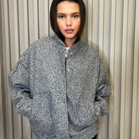 Blouson oversize gris