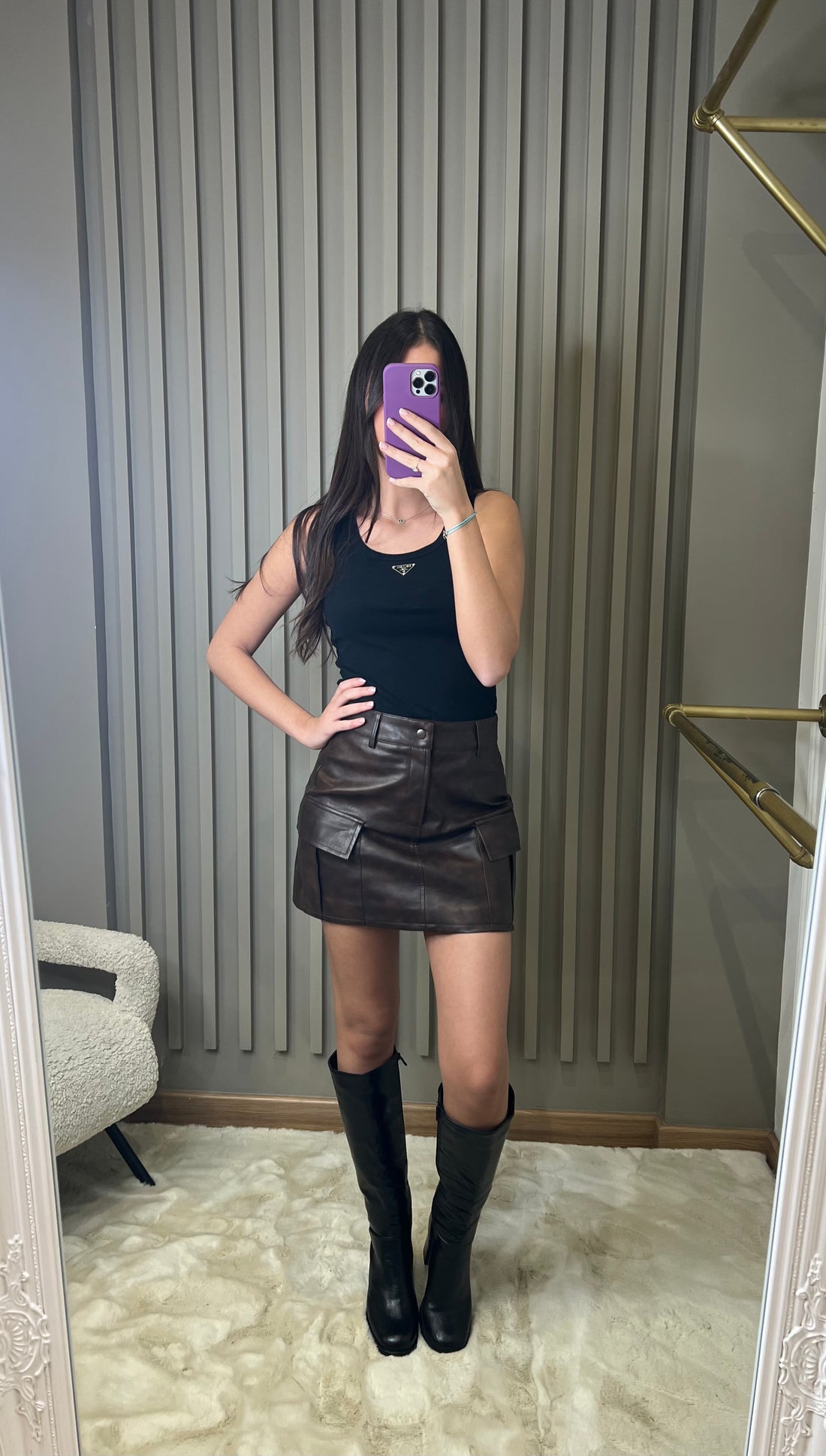 Jupe PAOLA en simili cuir