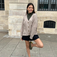 Cardigan à boutons beige