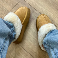 Chaussons à plateforme beige