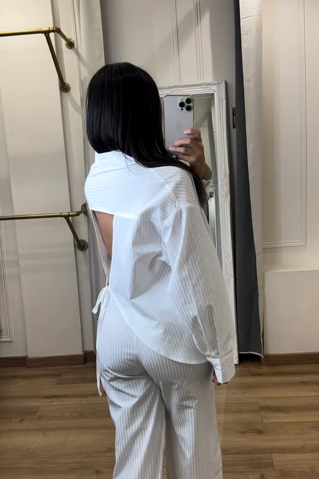 Ensemble rayée blanc