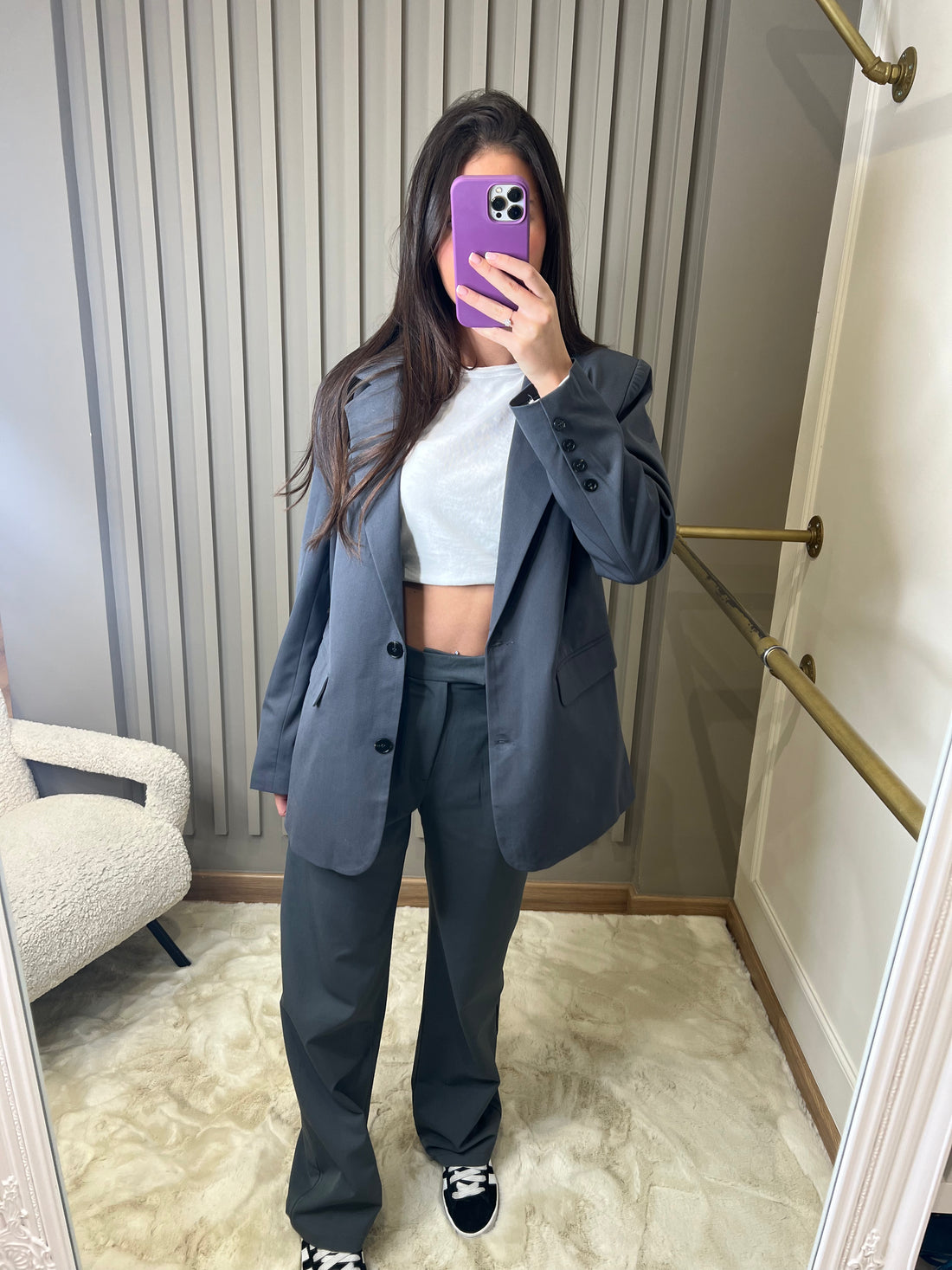 Blazer oversize gris