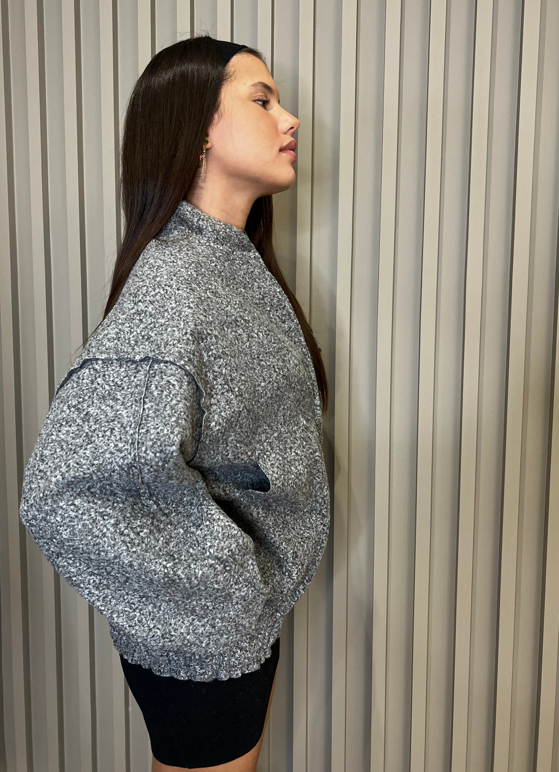 Blouson oversize gris