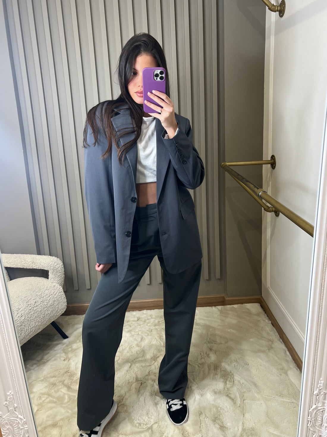 Blazer oversize gris