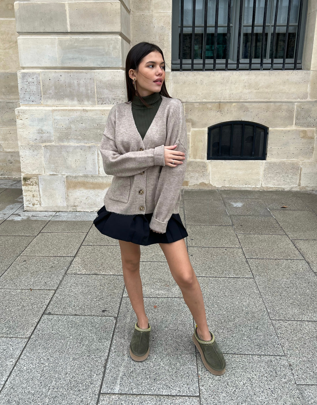 Cardigan à boutons beige