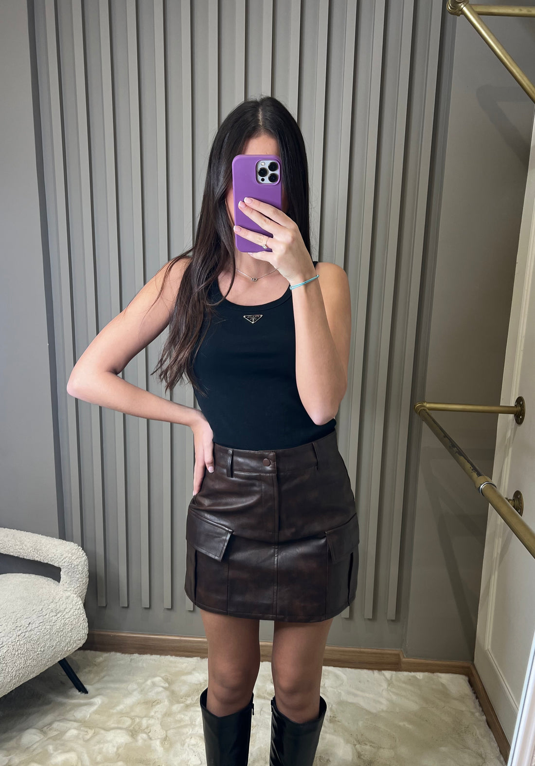 Jupe PAOLA en simili cuir