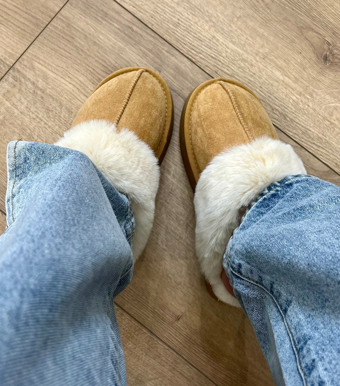 Chaussons à plateforme beige