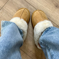 Chaussons à plateforme beige