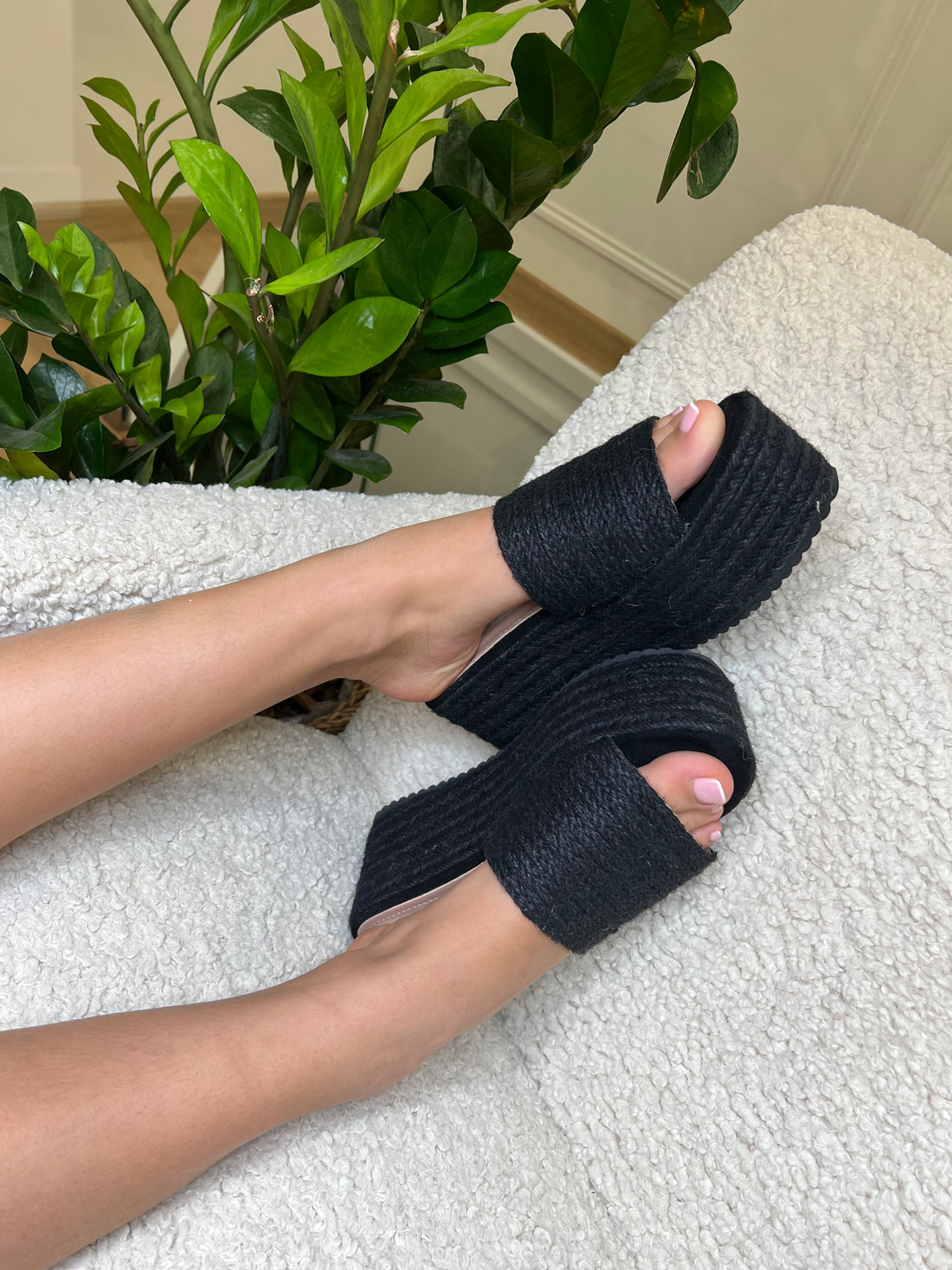 Sandales PAILLE noire