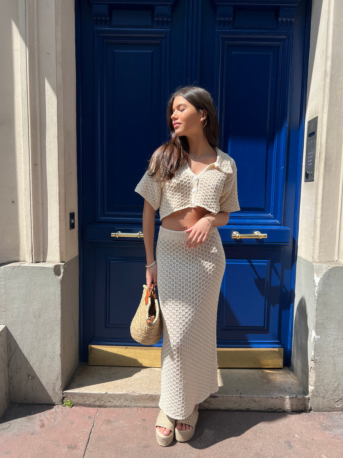 Ensemble crochets Nikki écru