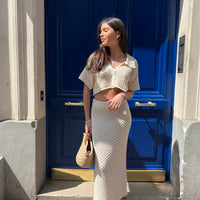 Ensemble crochets Nikki écru