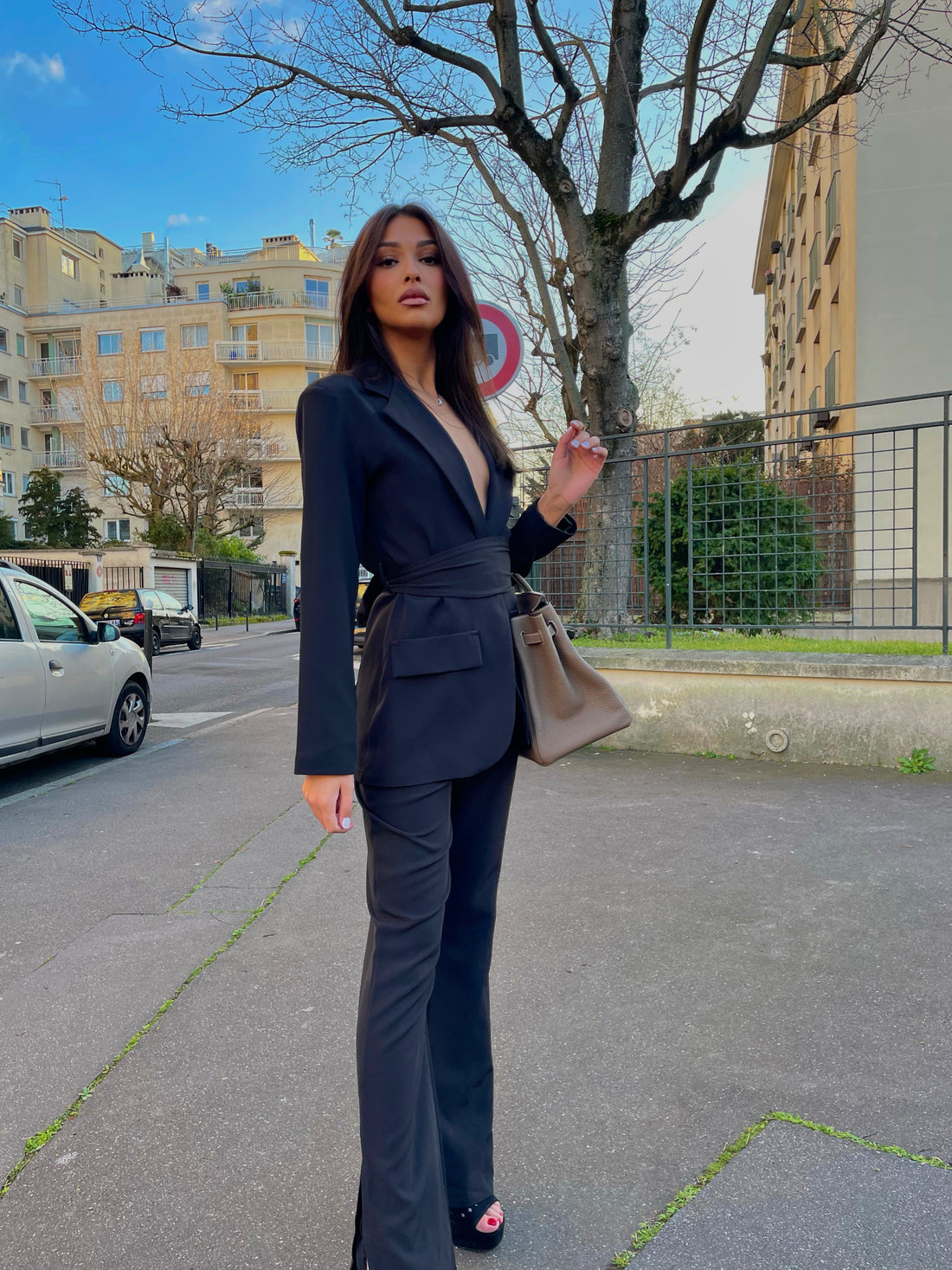 Ensemble blazer et pantalon noir