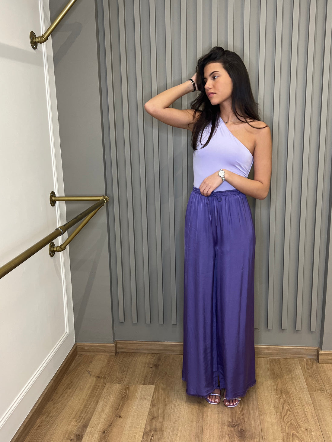 Pantalon fluide violet