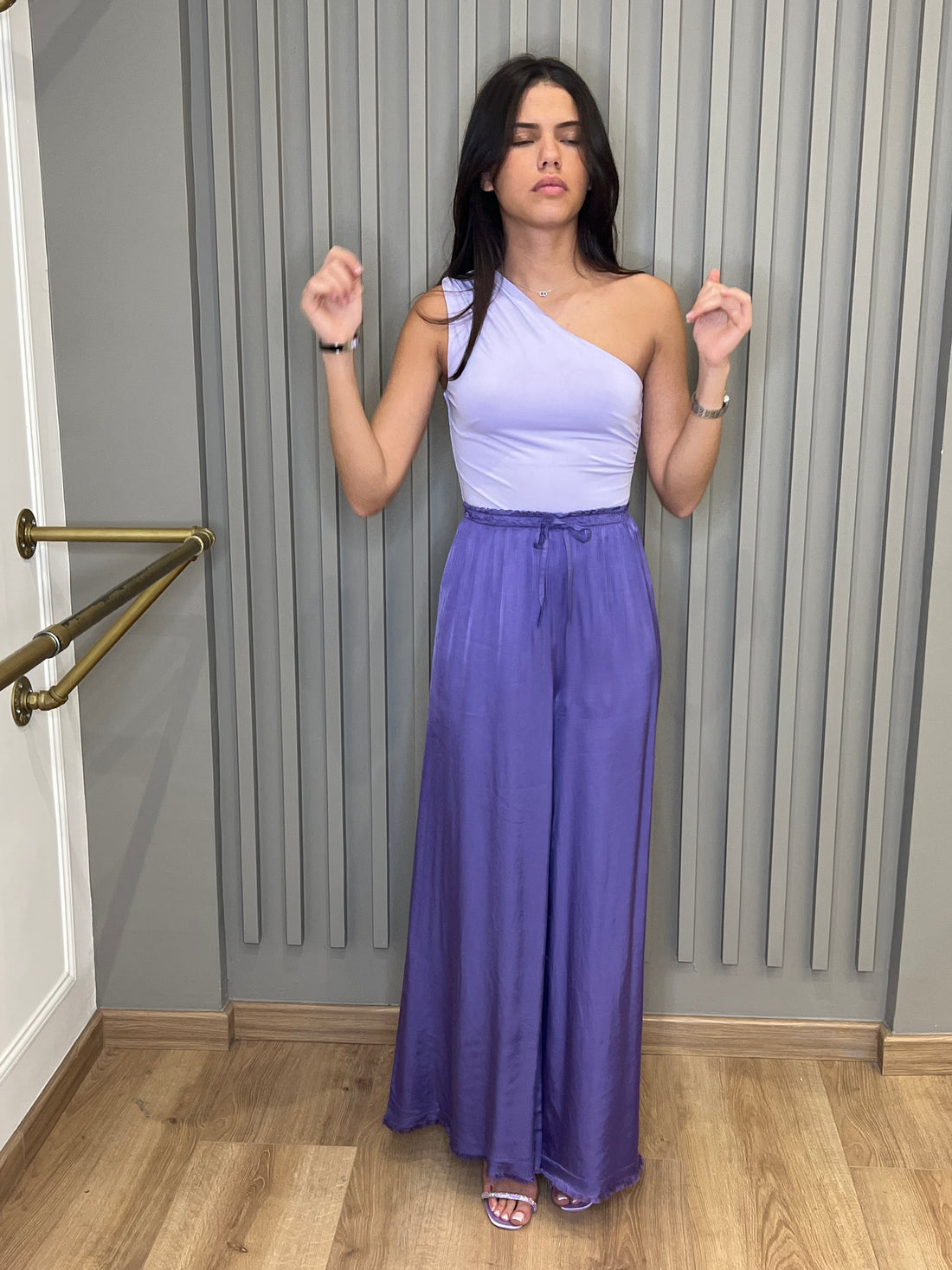 Pantalon fluide violet