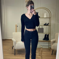 Jean mom stretch noir