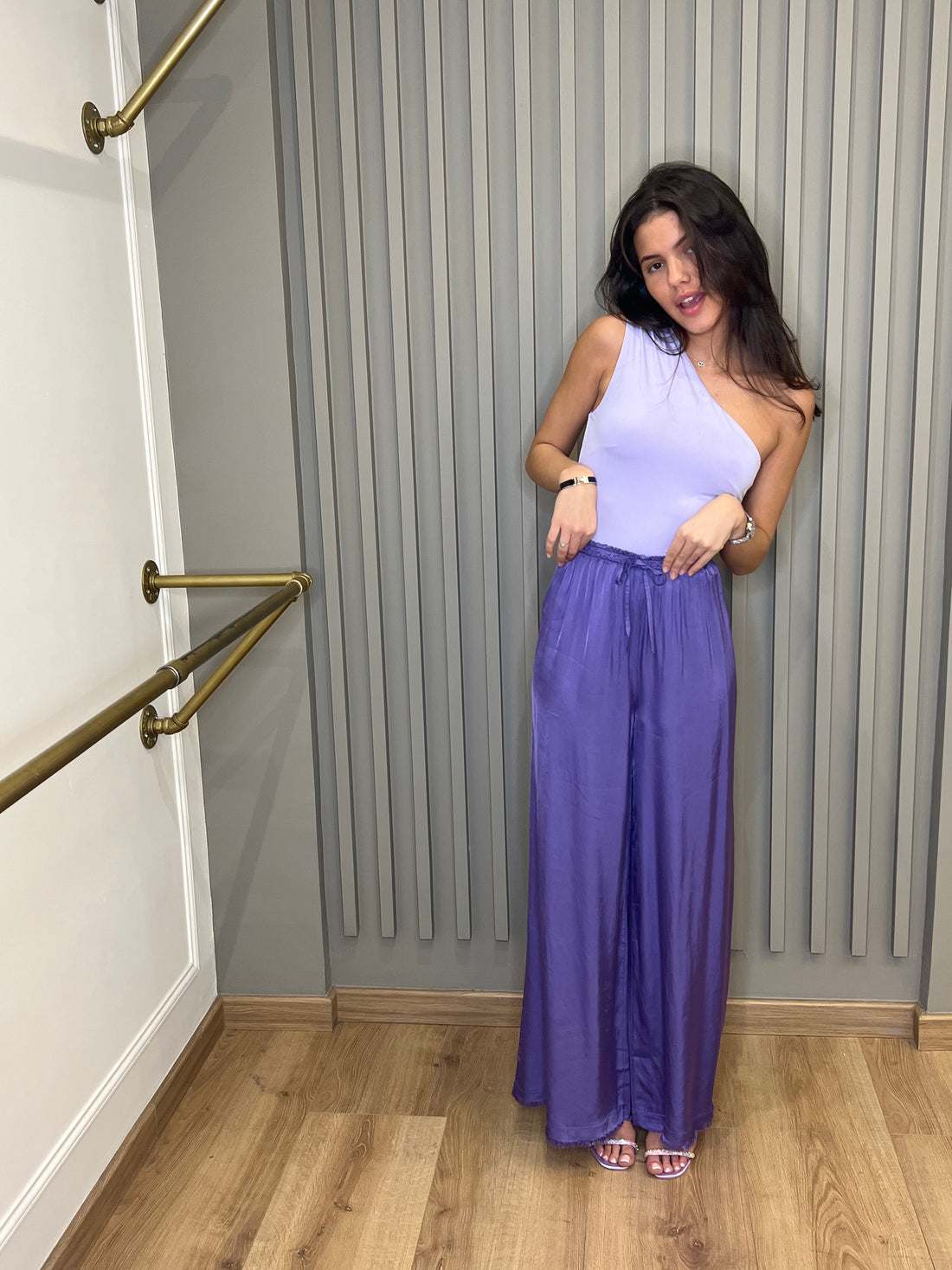Pantalon fluide violet