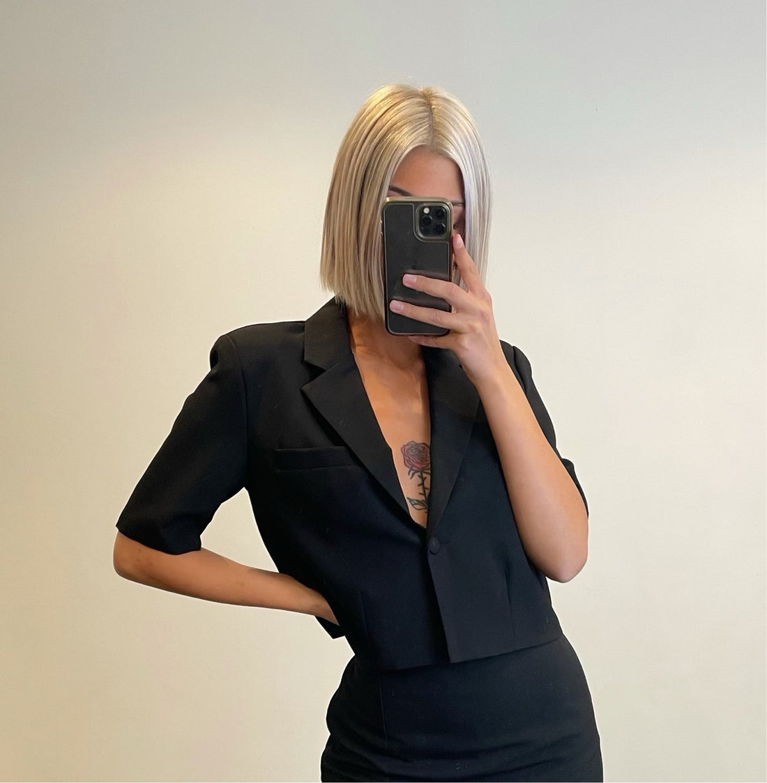 Blazer manches courtes noir