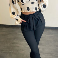 Pantalon ceinturé noir