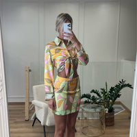 Ensemble chemisier et jupe imprimé