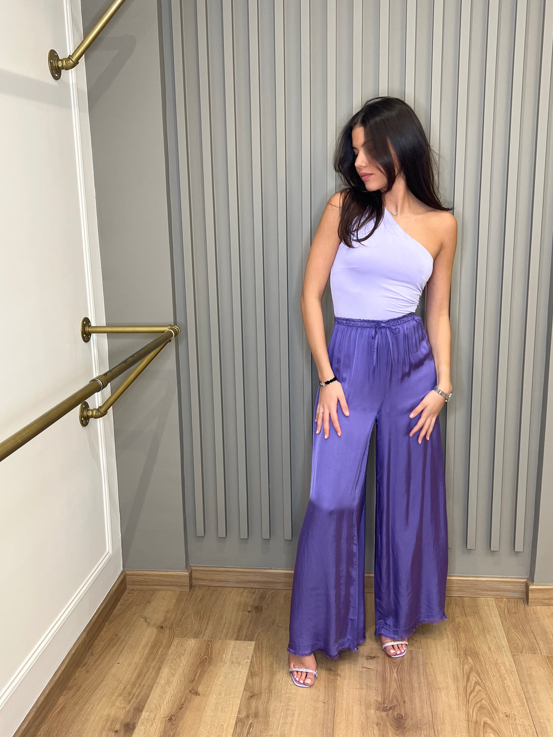 Pantalon fluide violet