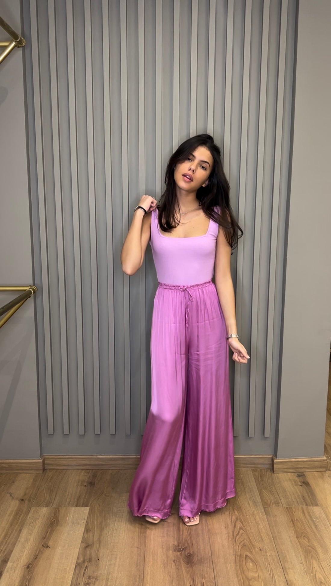 Pantalon fluide rose