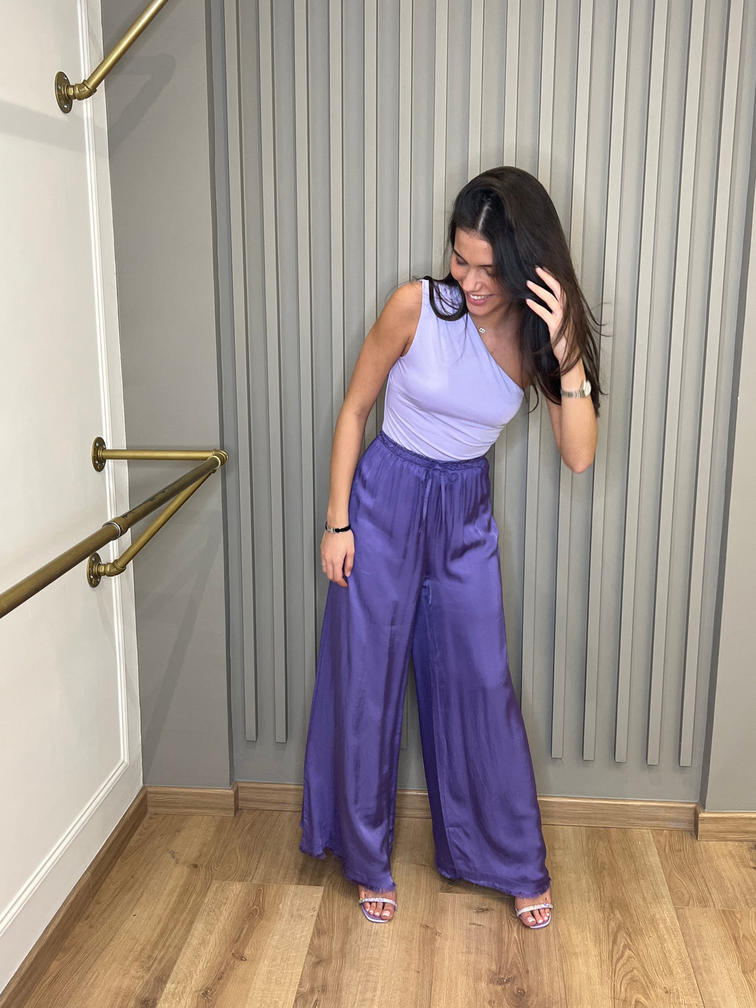 Pantalon fluide violet