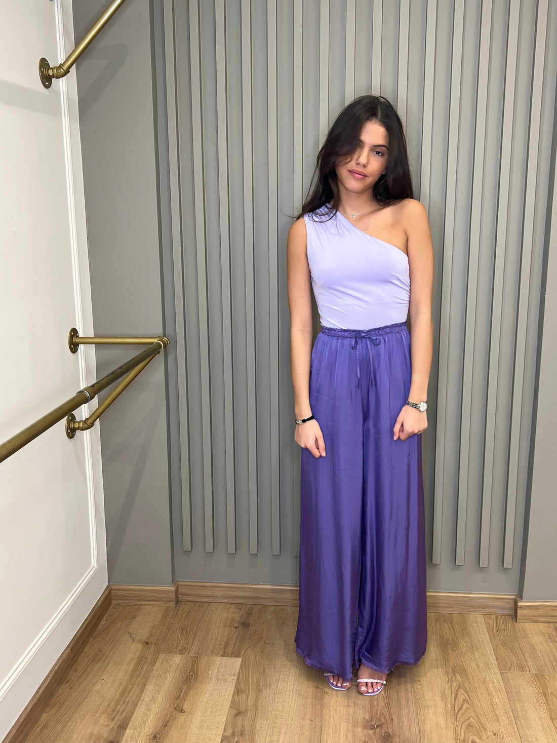 Pantalon fluide violet