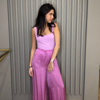 Pantalon fluide rose