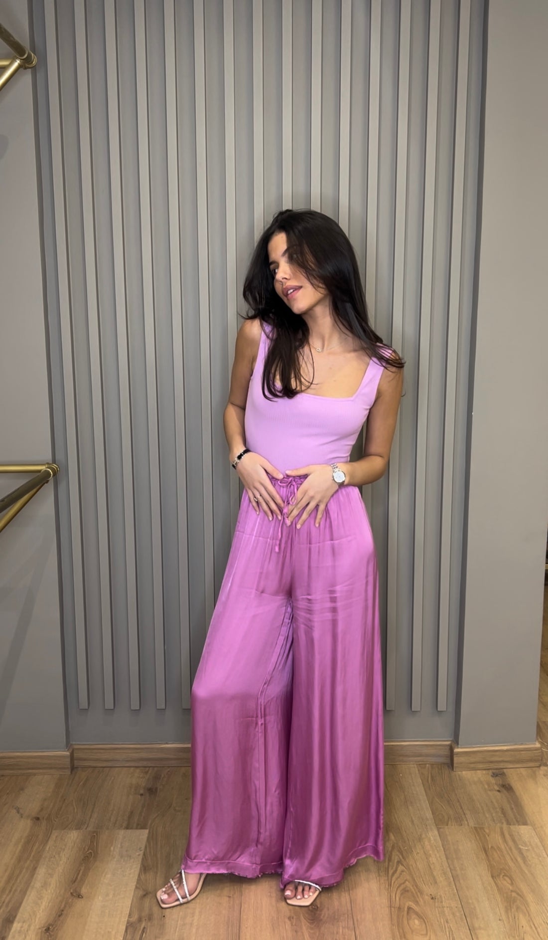 Pantalon fluide rose