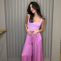 Pantalon fluide rose